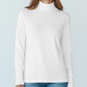 👛(ANY 2/$20) STANFIELDS White Turtleneck Sweater Long Sleeved XL. See video